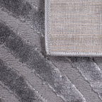 Gray rainbow rug with embossed long pile: BIA157GRI BIANCA