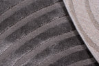 Round gray rainbow rug with long embossed pile: BIA157GRI BIANCA