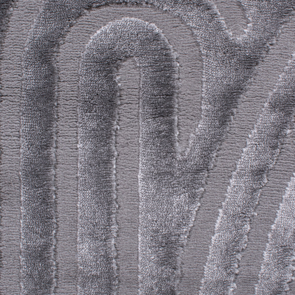Gray rainbow rug with embossed long pile: BIA157GRI BIANCA