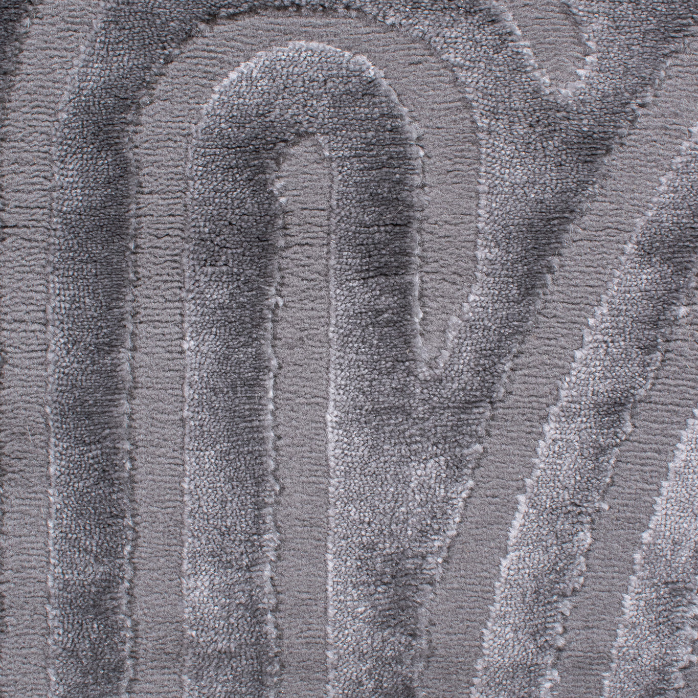 Gray rainbow rug with embossed long pile: BIA157GRI BIANCA