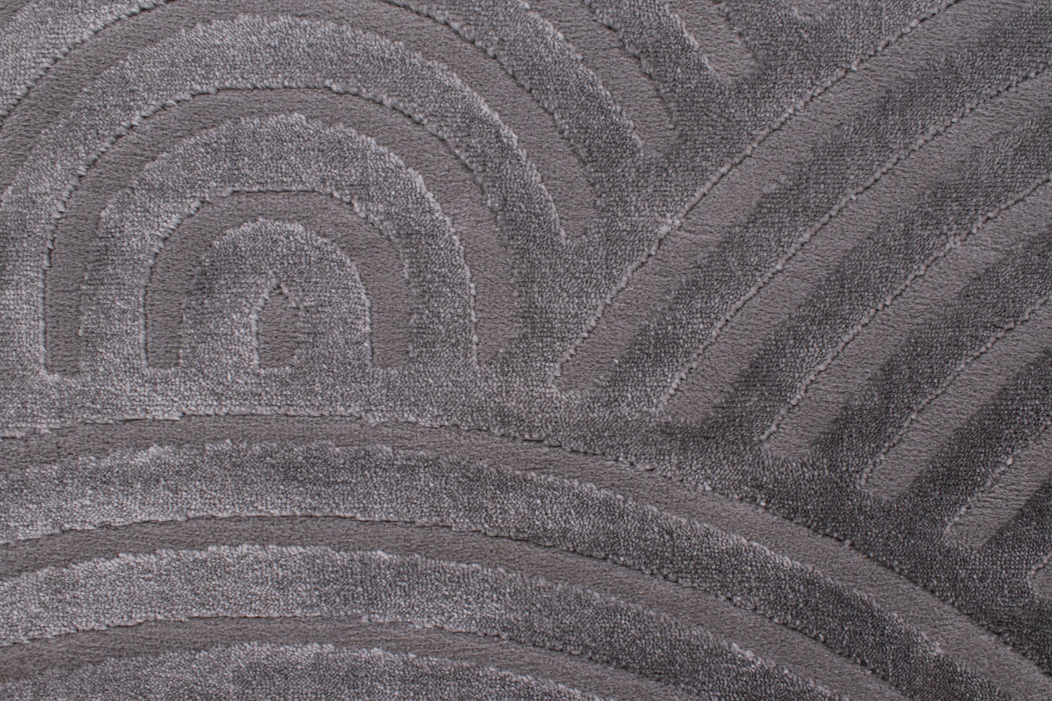 Round gray rainbow rug with long embossed pile: BIA157GRI BIANCA