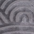 Gray rainbow rug with embossed long pile: BIA157GRI BIANCA