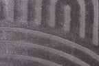 Round gray rainbow rug with long embossed pile: BIA157GRI BIANCA