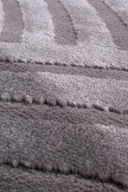 Round gray rainbow rug with long embossed pile: BIA157GRI BIANCA