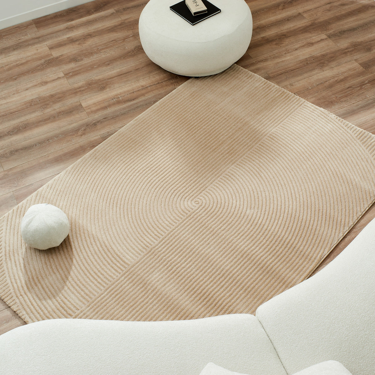BIANCA - Alfombra moderna beige con relieve - BIA159BEI BIANCA