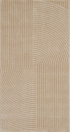 Alfombra con motivos geométricos en pelo en relieve beige: BIA159BEI BIANCA