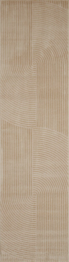 Alfombra con motivos geométricos en pelo en relieve beige: BIA159BEI BIANCA