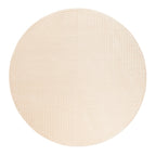 Cream geometric round rug with embossed long pile: BIA159CRE BIANCA
