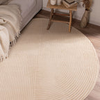 BIANCA - Modern round cream rug with relief - BIA159CRE BIANCA