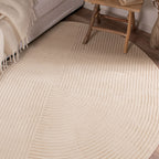 BIANCA - Modern round cream rug with relief - BIA159CRE BIANCA