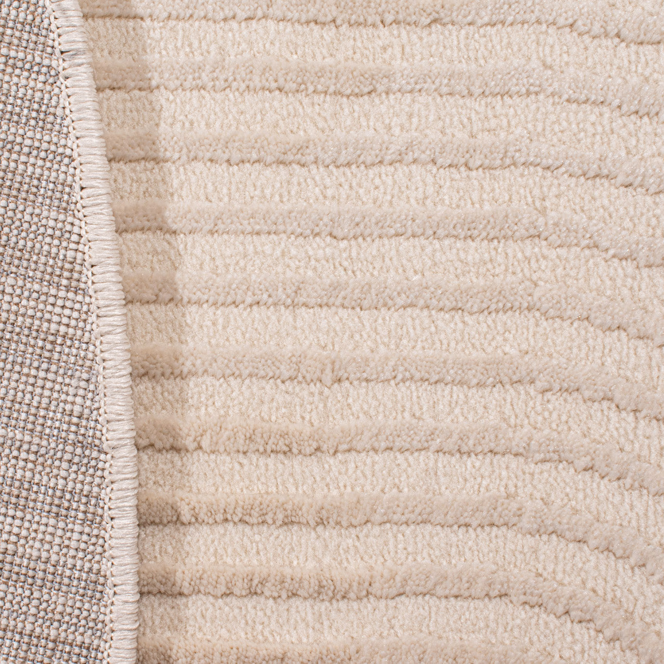 BIANCA - Modern round cream rug with relief - BIA159CRE BIANCA