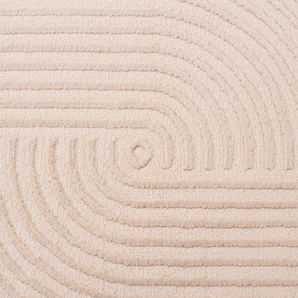 BIANCA - Modern round cream rug with relief - BIA159CRE BIANCA
