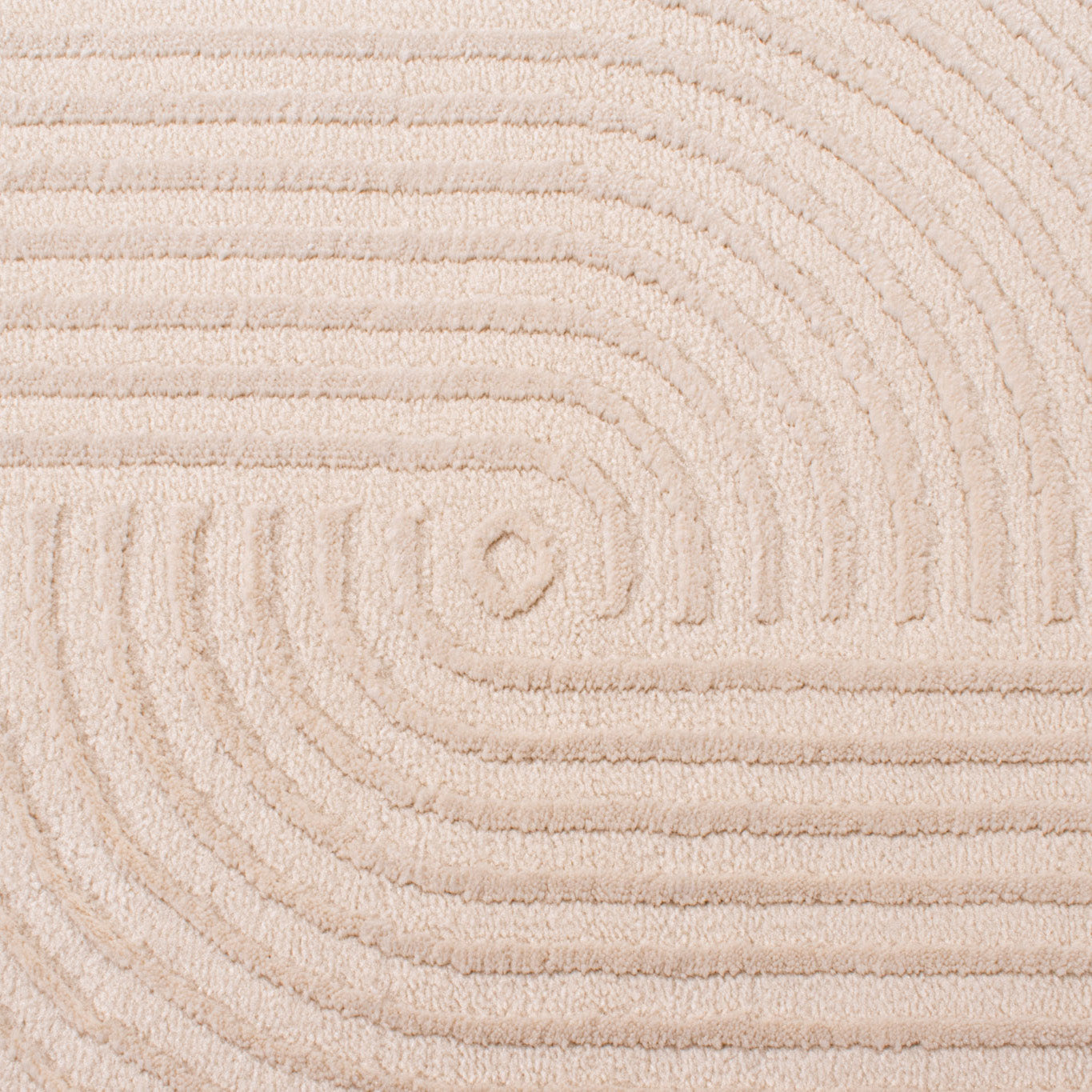 BIANCA - Modern round cream rug with relief - BIA159CRE BIANCA