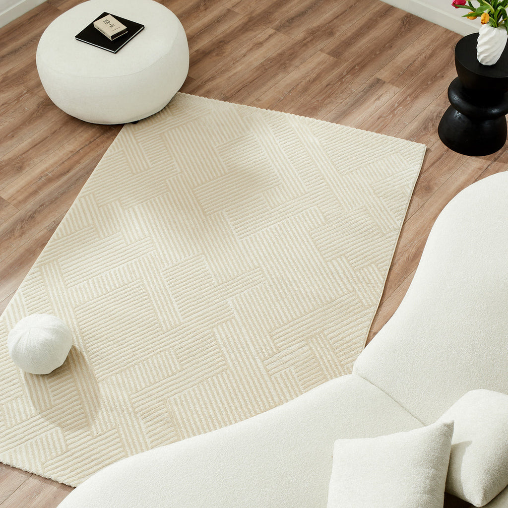 BIANCA - Modern cream living room rug - BIA160CRE BIANCA