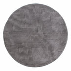 Alfombra redonda gráfica gris con pelo largo gofrado: BIA160GRI BIANCA