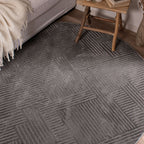 BIANCA - Alfombra de salón moderna redonda gris - BIA160GRI BIANCA