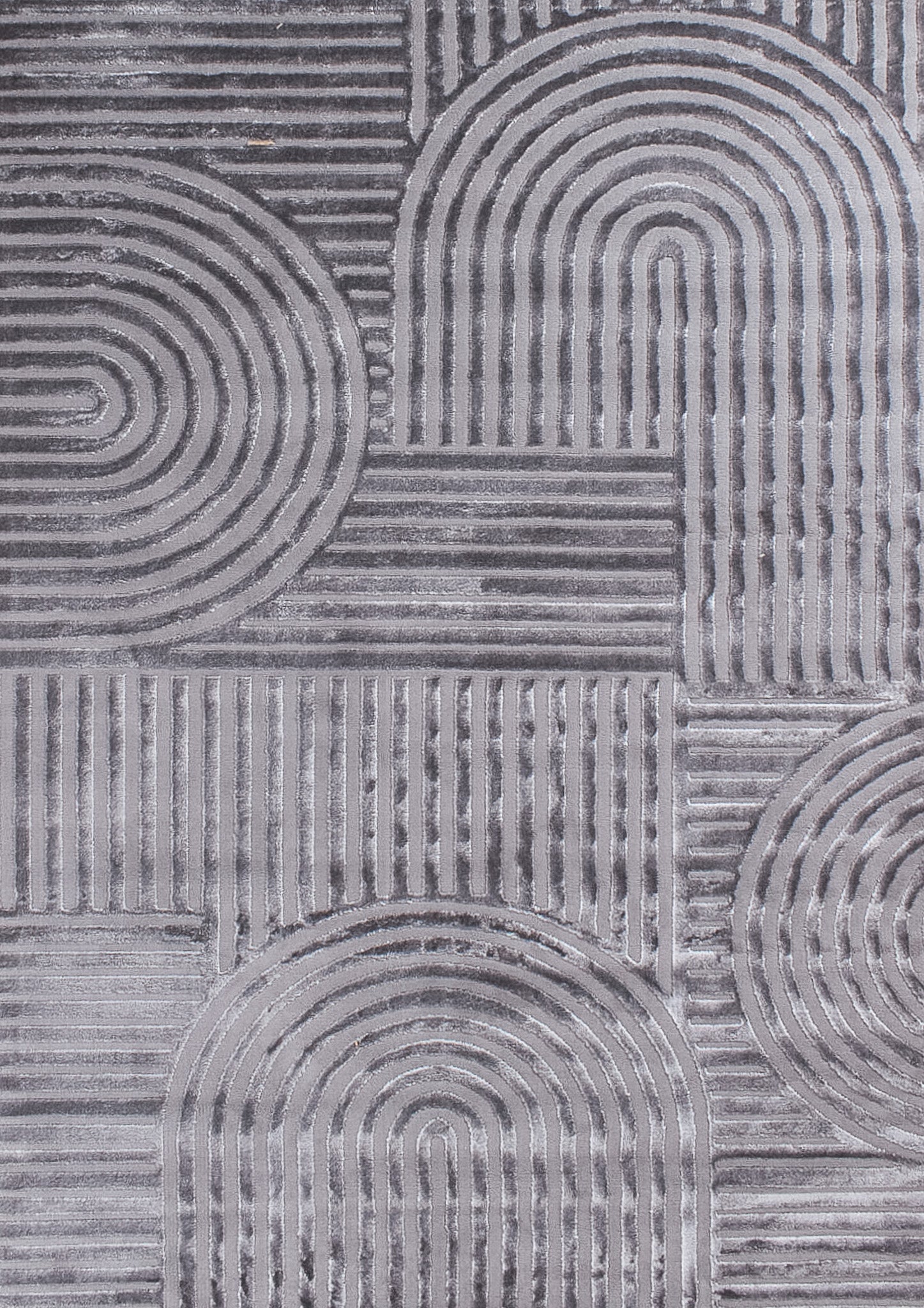 Alfombra gris con motivos en relieve: BIA163GRI BIANCA