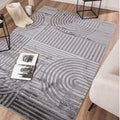 BIANCA - Alfombra de salón gris con estampado de arcos - BIA163GRI BIANCA