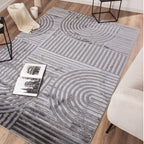 BIANCA - Alfombra de salón gris con estampado de arcos - BIA163GRI BIANCA