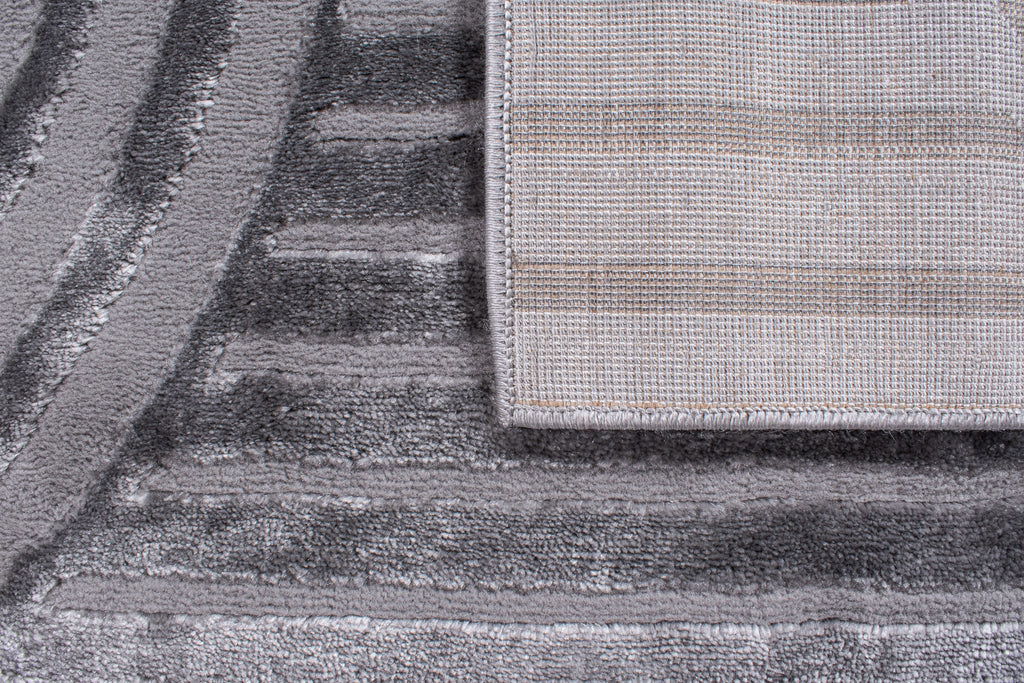 Alfombra gris con motivos en relieve: BIA163GRI BIANCA