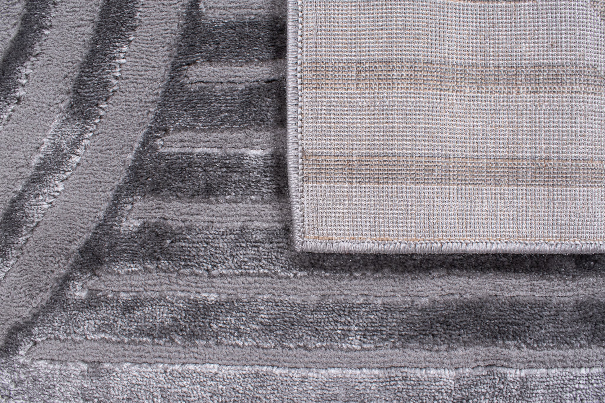 Alfombra gris con motivos en relieve: BIA163GRI BIANCA