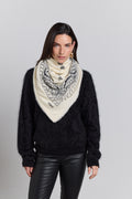Großer Bandana-Schal Presley aus Kaschmir - Schwarz & Weiß - Unisex - 100 % Kaschmir