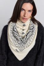 Großer Bandana-Schal Presley aus Kaschmir - Schwarz & Weiß - Unisex - 100 % Kaschmir