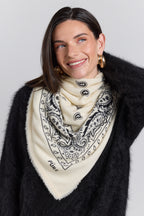 Großer Bandana-Schal Presley aus Kaschmir - Schwarz & Weiß - Unisex - 100 % Kaschmir