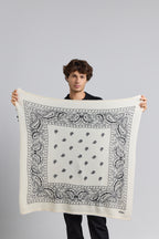 Großer Bandana-Schal Presley aus Kaschmir - Schwarz & Weiß - Unisex - 100 % Kaschmir