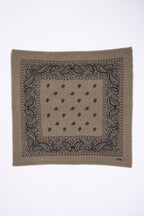 Echarpe Bandana Presley En Cachemire - Ledburry Khaki & Noir - Mixte - 100% Cachemire