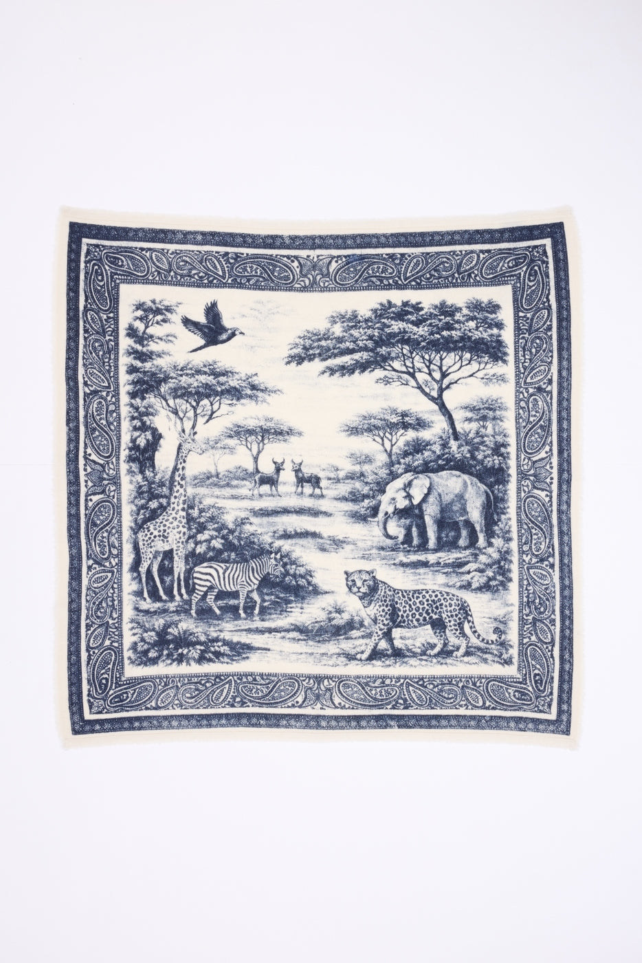 Bandana grande Toile de Jouy - azul marino - mujer