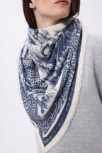 Bandana grande Toile de Jouy - azul marino - mujer