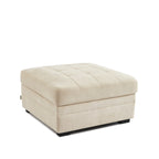 Billie - Pouf - Chenille Fabric - Beige