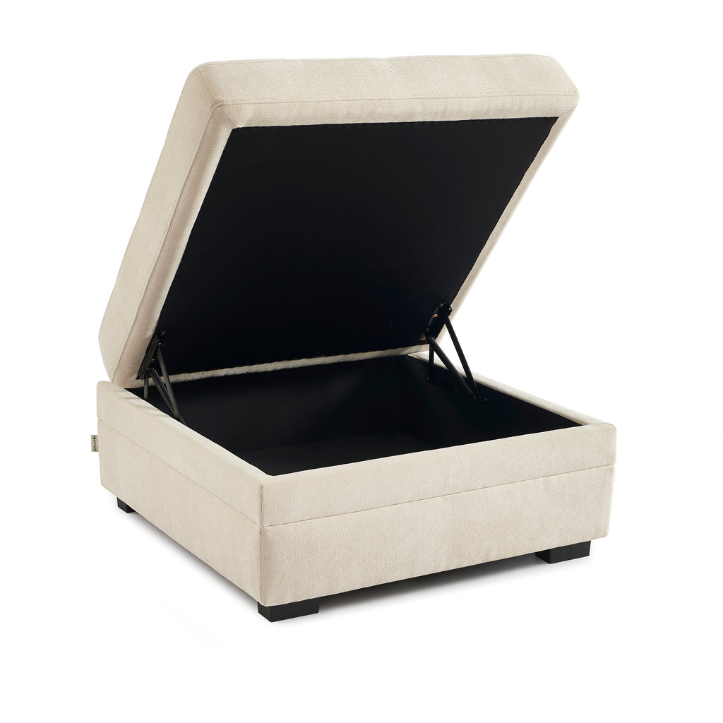 Billie - Pouf - Chenille Fabric - Beige