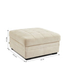 Billie - Pouf - Chenille Fabric - Beige