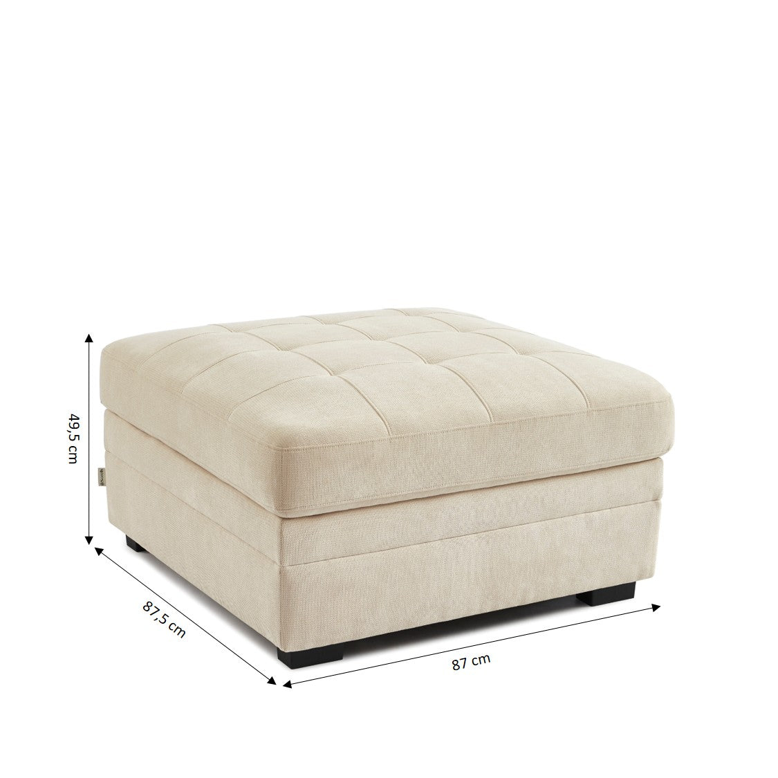 Billie - Pouf - Chenille Fabric - Beige