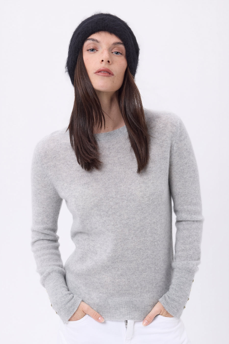 Berretto – Cashmere Spazzolato Bill - Nero - Unisex - 100% Cashmere Spazzolato