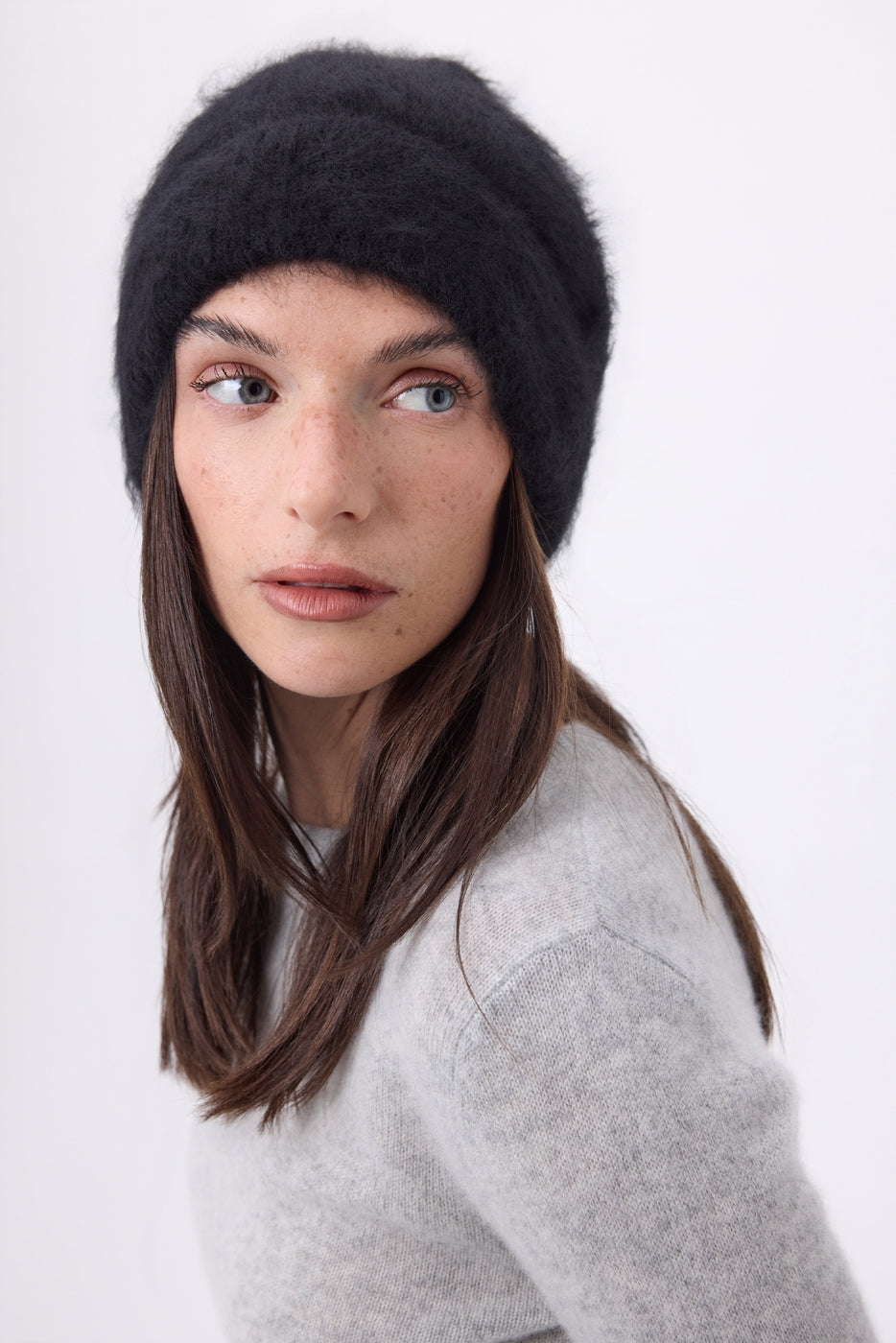 Berretto – Cashmere Spazzolato Bill - Nero - Unisex - 100% Cashmere Spazzolato