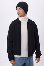 Berretto – Cashmere Spazzolato Bill - Nero - Unisex - 100% Cashmere Spazzolato