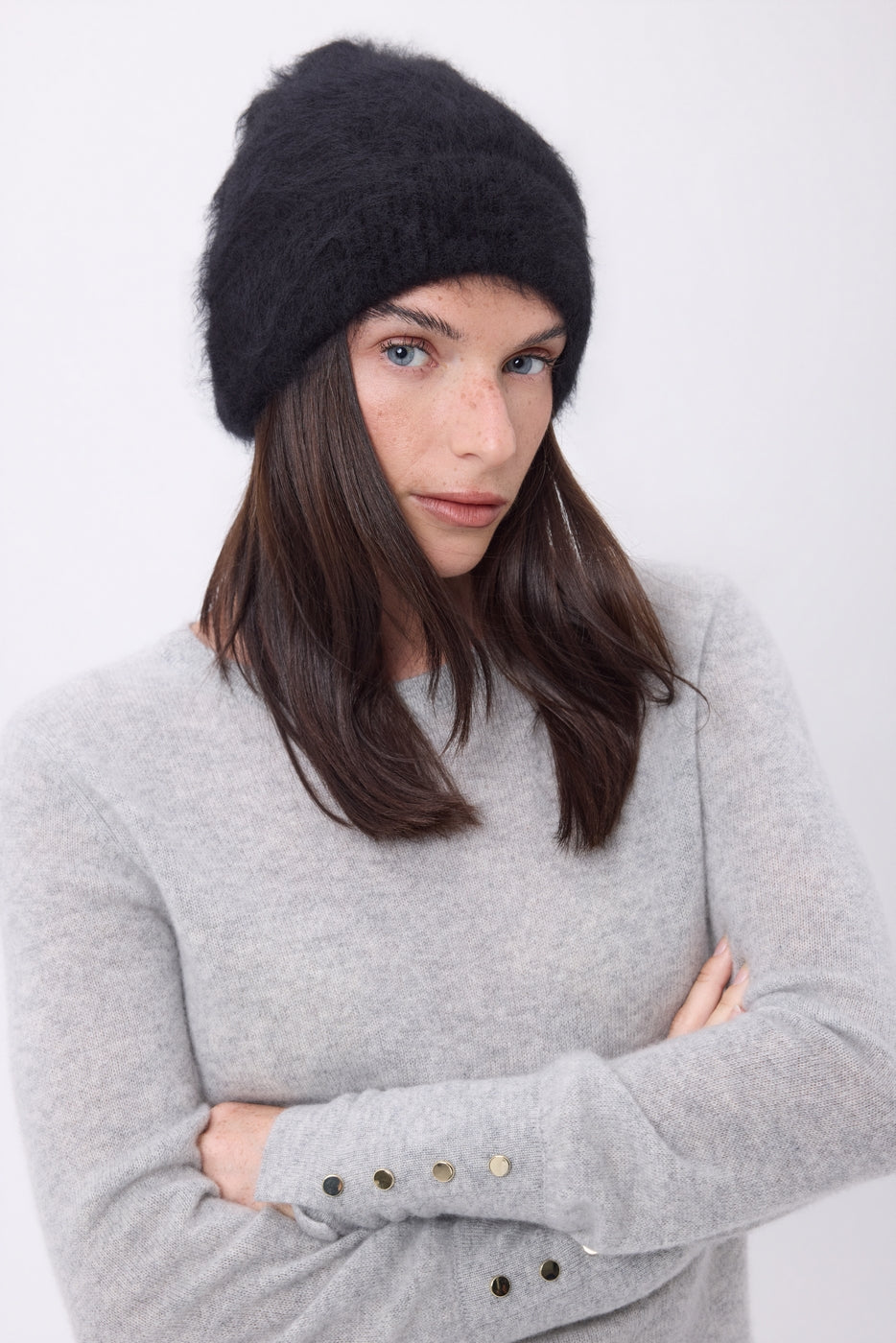 Berretto – Cashmere Spazzolato Bill - Nero - Unisex - 100% Cashmere Spazzolato