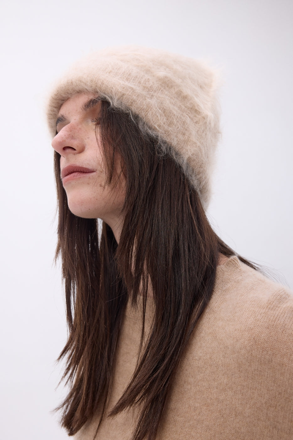 Gorro – Cachemira cepillada Bill - Beige crema - Unisex