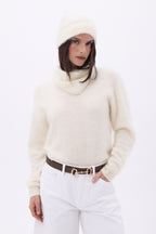 Hue – Børstet kashmir Bill - Hvid - Unisex - 100 % børstet kashmir