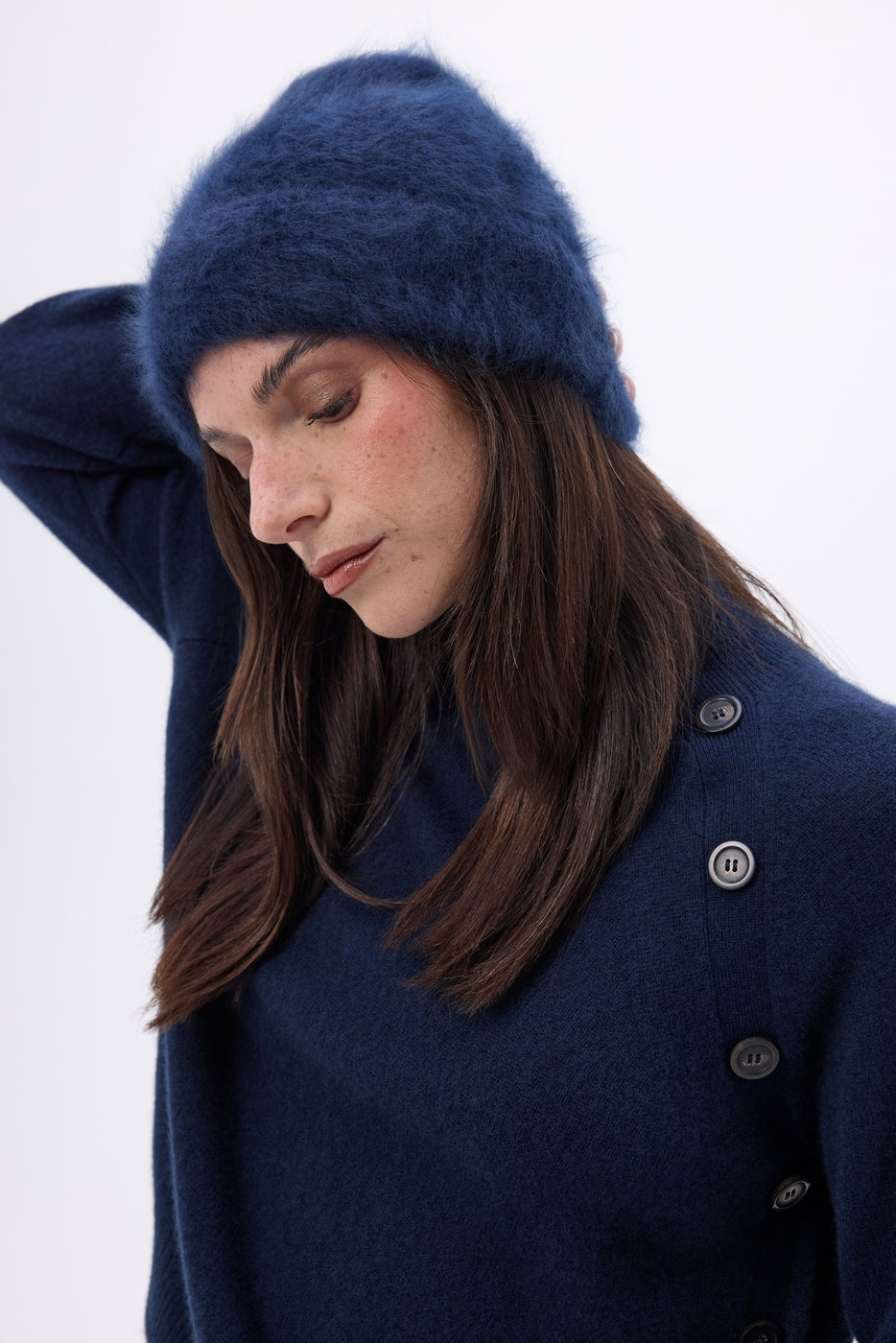 Berretto – Cashmere spazzolato Bill - Blu navy - Unisex - 100% cashmere spazzolato