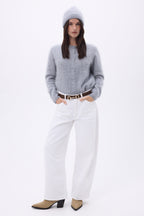 Beanie – Brushed Cashmere Bill - Light Grey - Unisex - 100% Brushed Cashmere