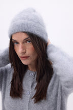 Beanie – Brushed Cashmere Bill - Light Grey - Unisex - 100% Brushed Cashmere