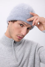 Beanie – Brushed Cashmere Bill - Light Grey - Unisex - 100% Brushed Cashmere