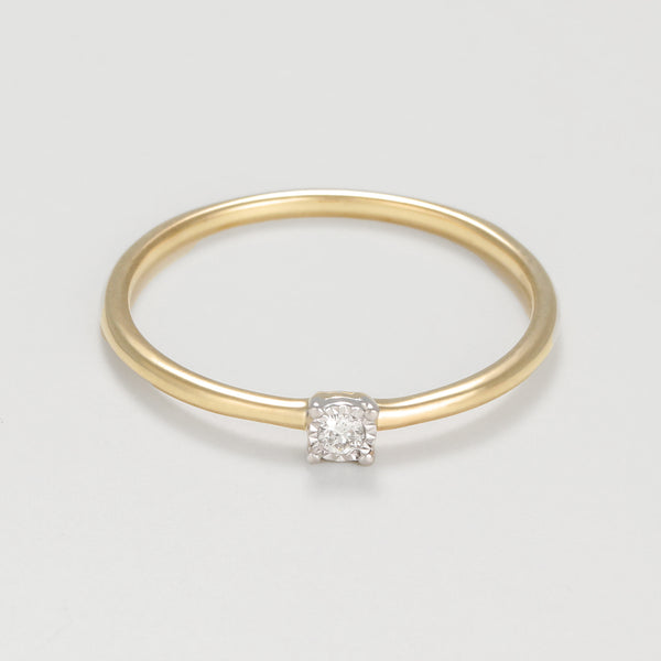 "Fivia" Ring, D 0.02/1 - 375/1000 Yellow Gold