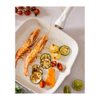 Sartén grill « Stonewhite » 28x28 cm efecto madera blanca