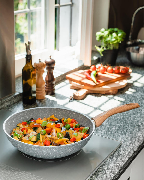 Skipper Wok/Pâtes Ø Poignée En Bois « Pierre Gourmet » De 28 Cm