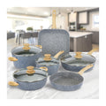 Batería de 10 piezas « Pierre Gourmet » con mango de diseño en madera natural